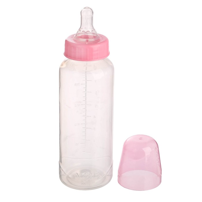 Бутылочка для кормления детская классическая, 250 мл, от 0 мес., цвет розовый