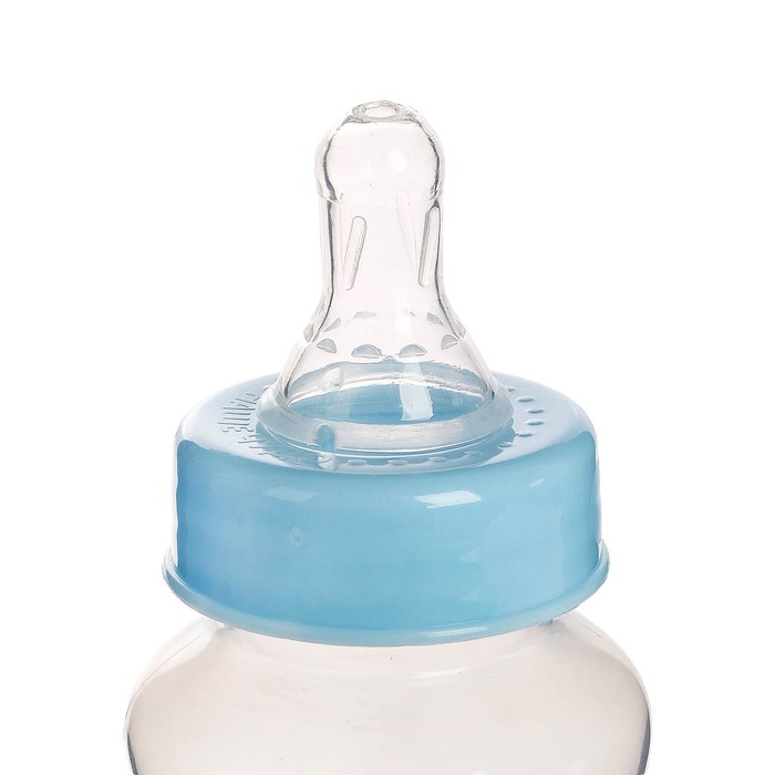 Бутылочка для кормления детская приталенная, 150 мл, от 0 мес., цвет голубой