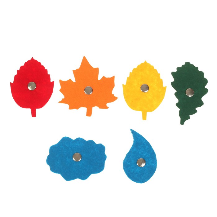 Аксессуары для жилета с 32 кнопками "Листья, тучки и капельки", 32 фигур