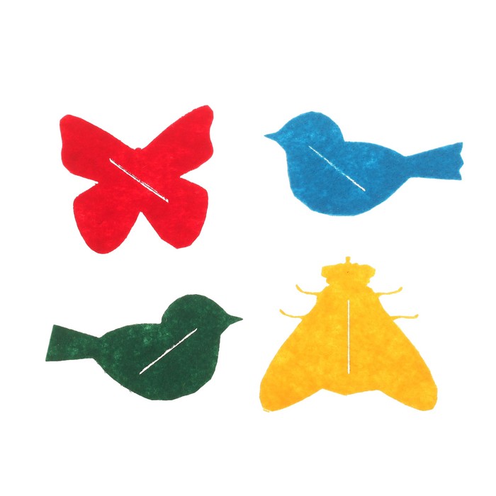 Аксессуары для жилета с пуговицами "Бабочки, птички, цветы", 32 фигуры