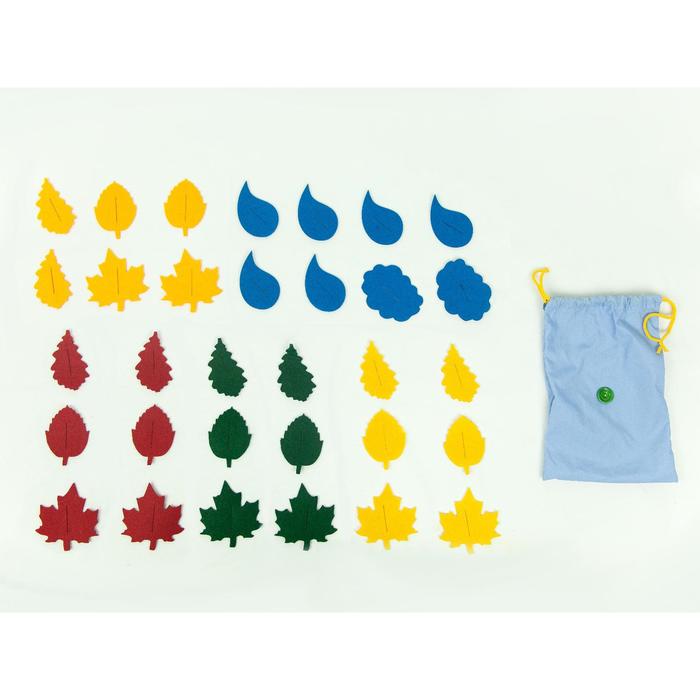 Аксессуары для жилета с пуговицами "Листья, тучки и капельки", 32 фигуры