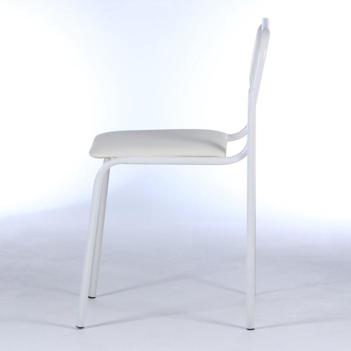 Стул АСКОНА, каркас белый, искусственная кожа белая