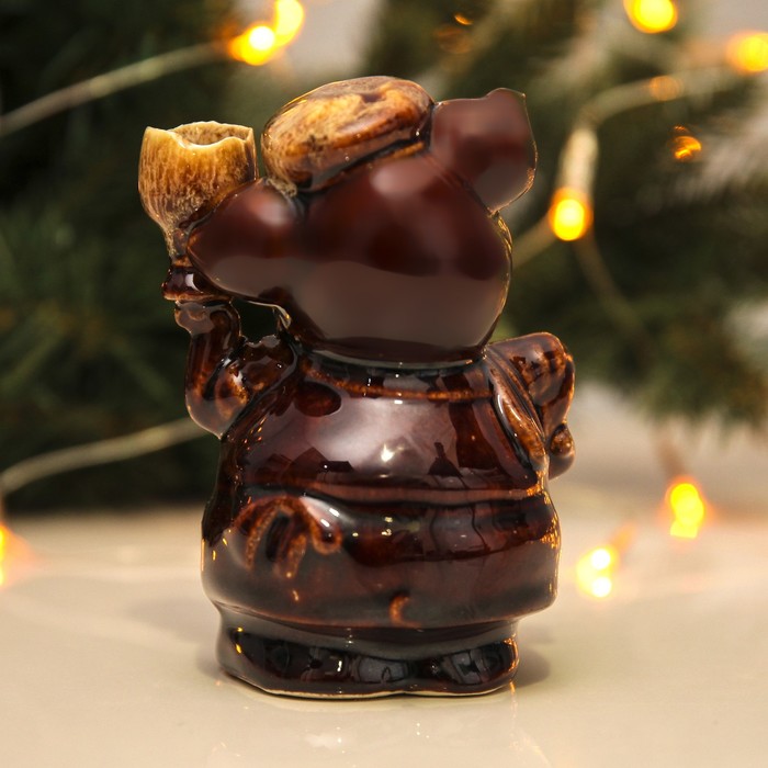 Статуэтка "Свинка", бокал с подсвечником, 14 см