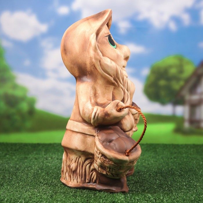 Садовая фигура "Гном Семён", большой, шамот, микс