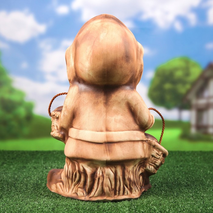 Садовая фигура "Гном Семён", большой, шамот, микс