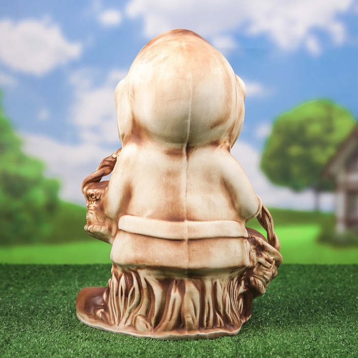 Садовая фигура "Гном Семён", большой, шамот, микс