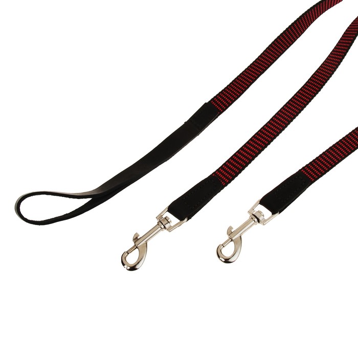 Комплект Зооник поводок 1.5 м с двойной своркой, капроновая лента, 20 мм МИКС ЦВЕТОВ