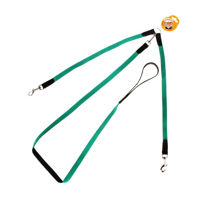 Комплект Зооник поводок 1.5 м с двойной своркой, капроновая лента, 20 мм МИКС ЦВЕТОВ