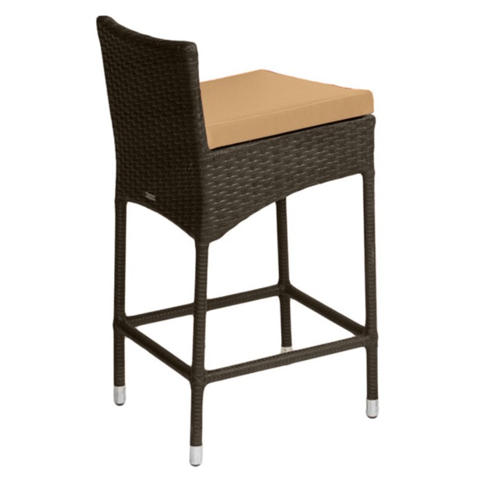 Стул барный NANT, 50 х 44 х 107 см, с подушкой, плетение 8-11 мм, цвет коричневый