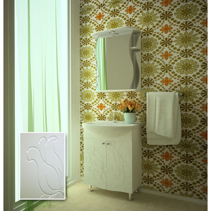 Тумба Бергамо 55 (под раковину Уют 55) белая