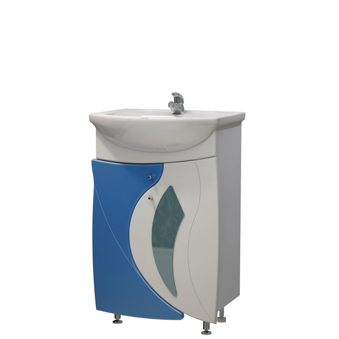 Тумба Бормио 50 (под раковину Уют 50) бело-синяя