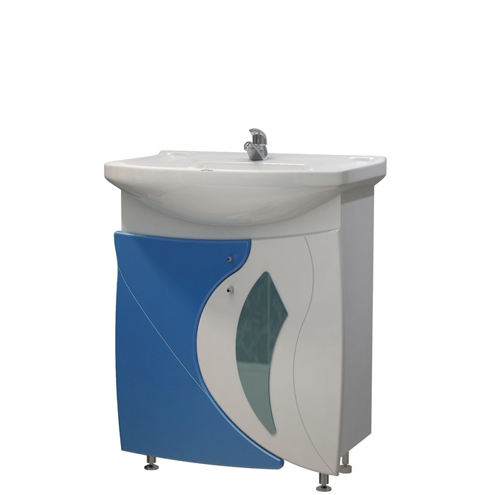 Тумба Бормио 65 (под раковину Элеганс 65) бело-синяя