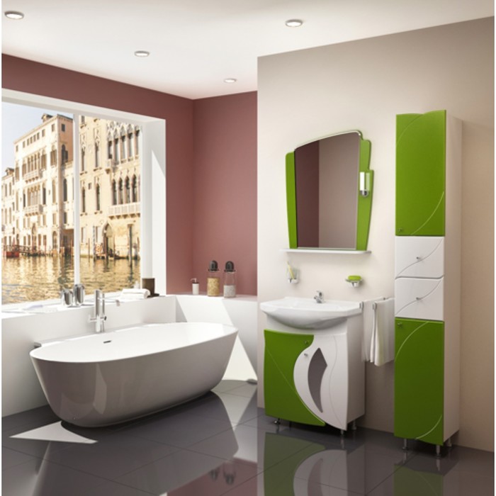 Тумба Бормио 65 (под раковину Элеганс 65) бело-красная