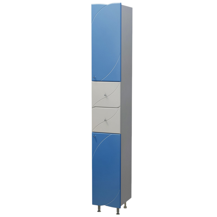 Шкаф-пенал Бормио 30 бело-синий