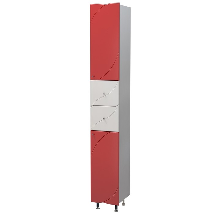 Шкаф-пенал Бормио 30 бело-красный