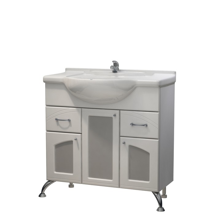 Тумба Гиацинт 85 (под раковину Дрея 85) Glass DВ2 белая Glass