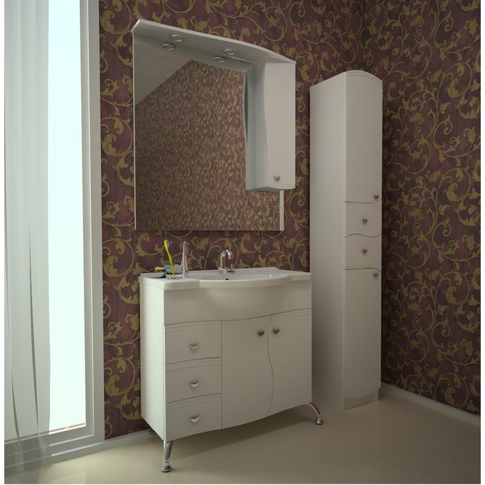 Тумба Гиацинт 85 (под раковину Дрея 85) NEW DВ3 белая