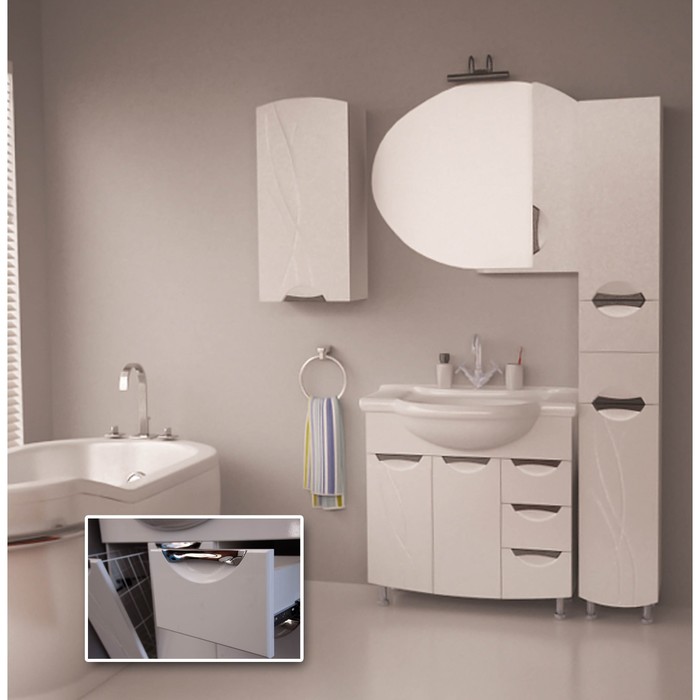 Тумба Гротеск 85 (под раковину Дрея 85) DB3 белая СВ