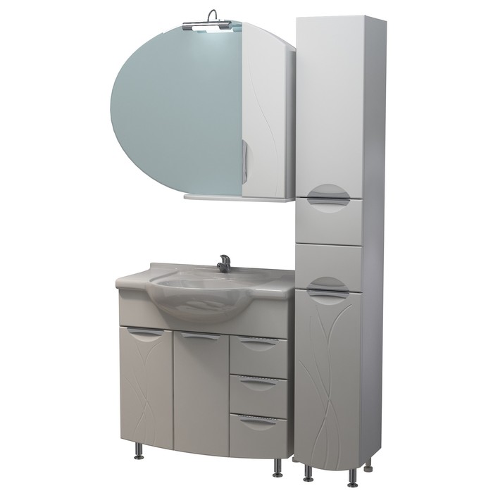 Шкаф-зеркало Гротеск 90С белый правый