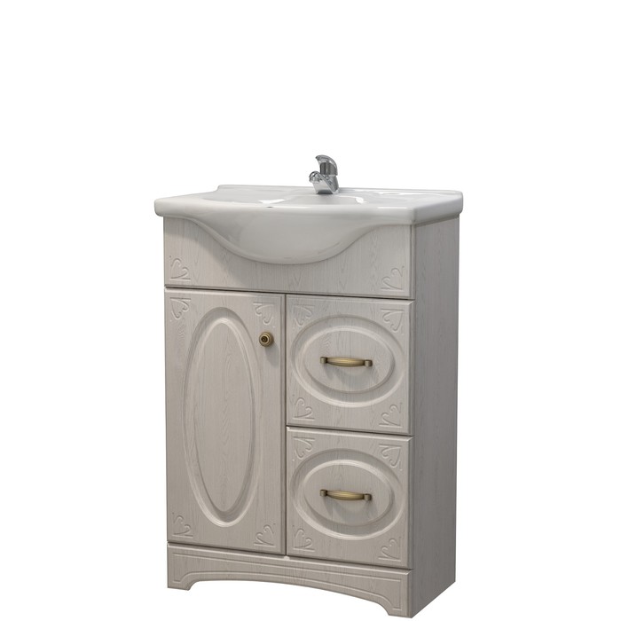 Тумба Милана 60 (под раковину Элегия 60) DВ2 дуб выбеленный