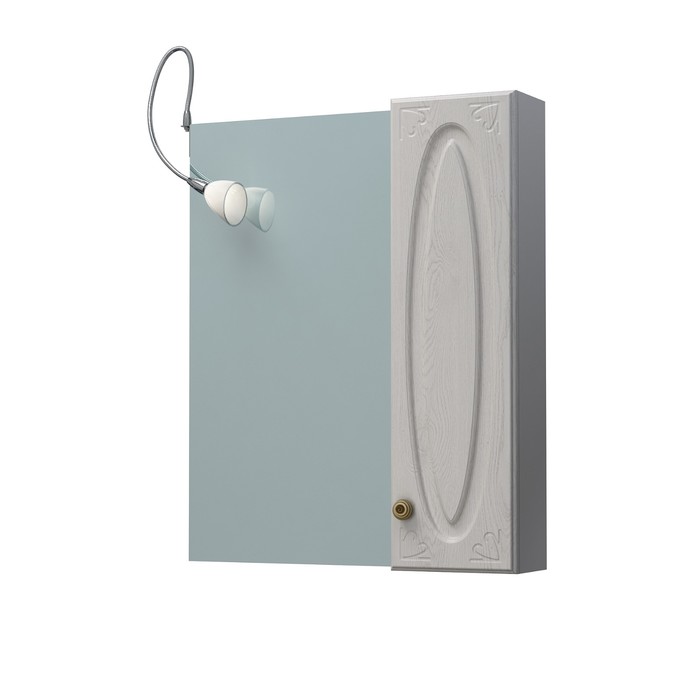 Шкаф-зеркало Милана 60С дуб выбеленный правый