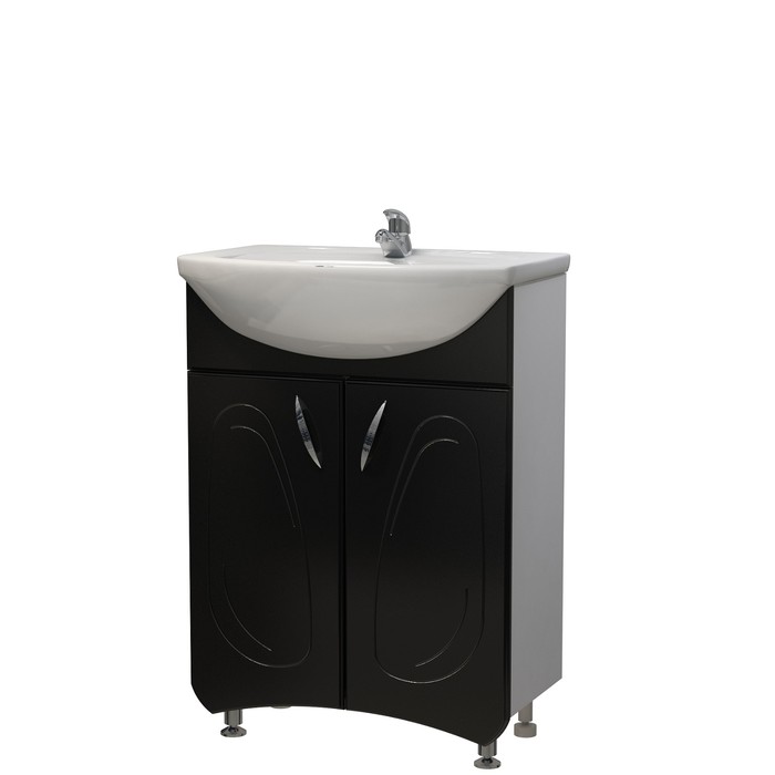 Тумба Палермо 60 (под раковину Уют 60) черный глянец