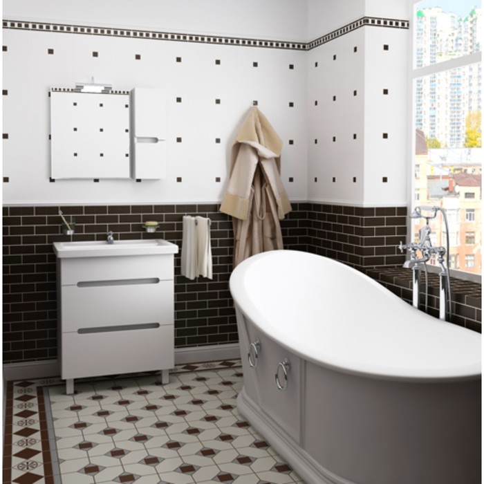 Шкаф-зеркало Сиэтл 90 белый