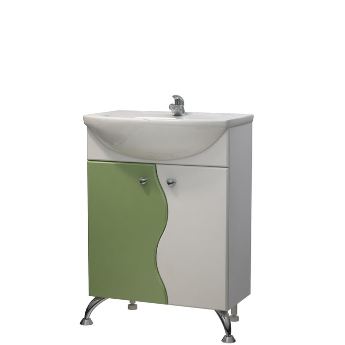 Тумба Флокс 55 (под раковину Уют 55) бело-фисташковая