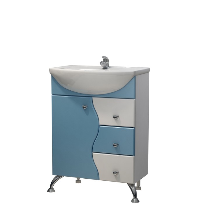 Тумба Флокс 55 (под раковину Уют 55) DВ3 бело-голубой