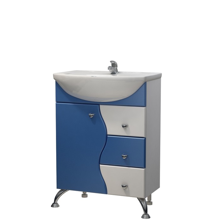 Тумба Флокс 55 (под раковину Уют 55) DВ3 бело-синий