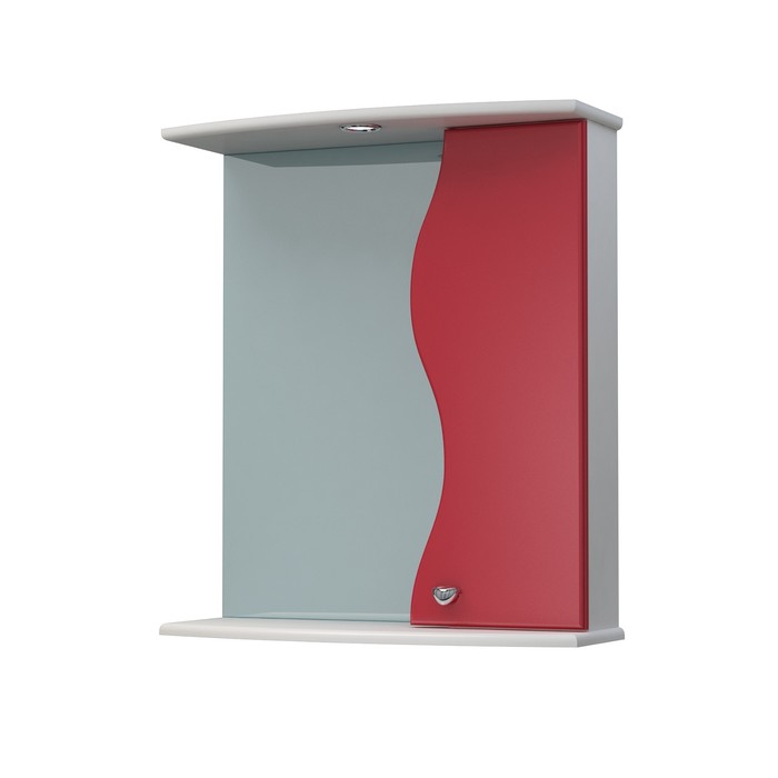 Шкаф-зеркало Флокс 60С бело-красный правый