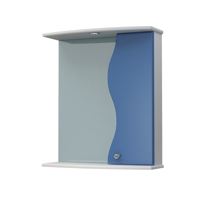 Шкаф-зеркало Флокс 60С бело-синий правый