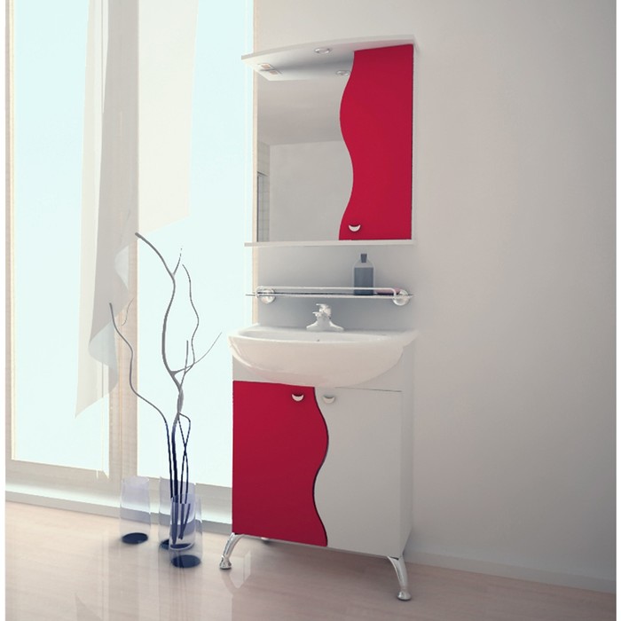 Шкаф-зеркало Флокс 60С бело-фисташковый левый