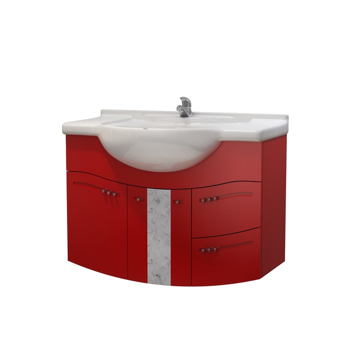 Тумба Кальдеа 85 (под раковину Дрея 85) МB2 красный глянец Glass