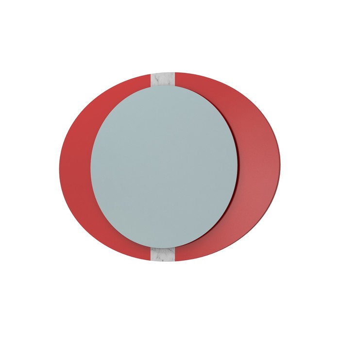 Зеркало «Кальдеа 90» с подсветкой, красный глянец