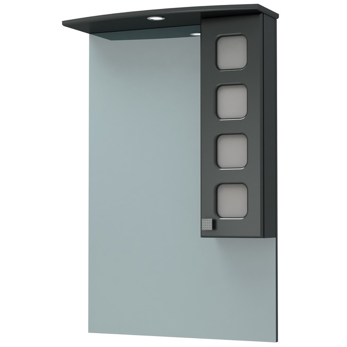 Шкаф-зеркало Манхэттен 65C черный металлик Glass