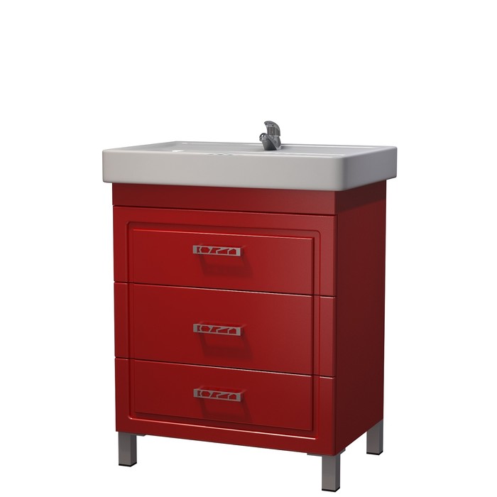Тумба Кватро 70 (под раковину Дрея Q 70)DB3 красный глянец