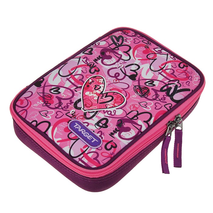 Пенал 1 секция откидная планка 140*210 наполн. ткань Target 24 предм "Сердце" 17960