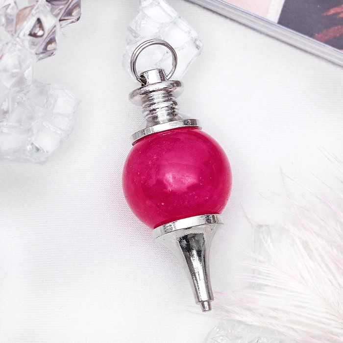 Подвеска юла "Агат розовый"