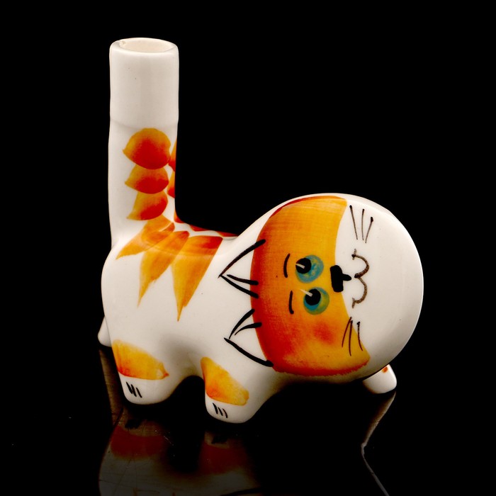Свисток фарфоровый «Котик» маленкий, цветной