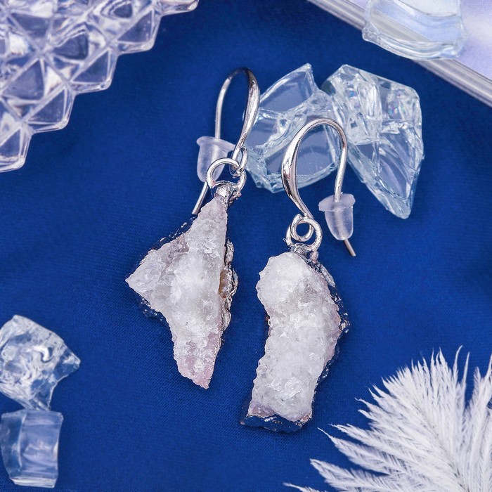 Серьги друза "Агат белый"