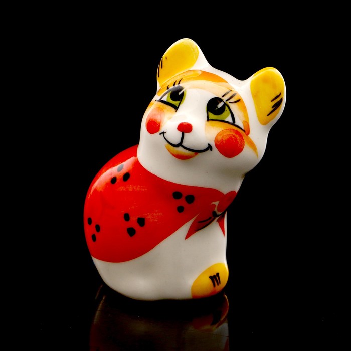 Статуэтка фарфоровая «Кошка Матрёшка», 6,5см