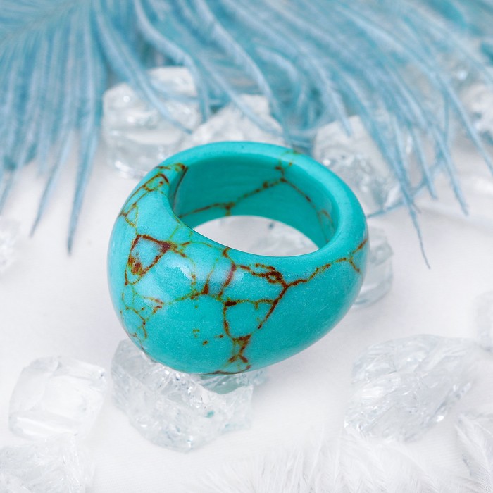 Кольцо литое "Бирюза старая", размер МИКС
