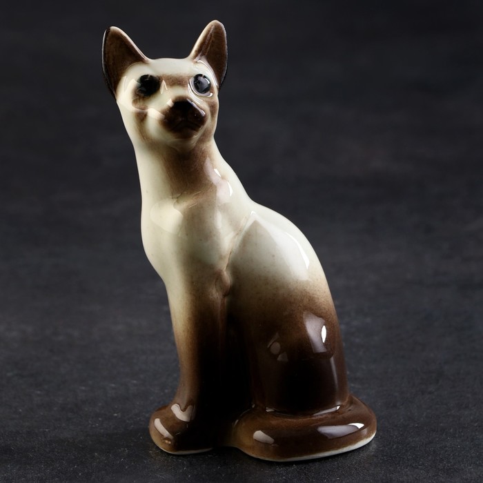 Статуэтка фарфоровая «Кошка Тайка», сиам, 10см фарфоровая статуэтка олененок ссср