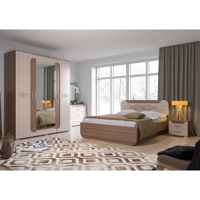 Тумба прикроватная ПАЛЬМИРА 500х330х440 Ясень шимо темный/светлый