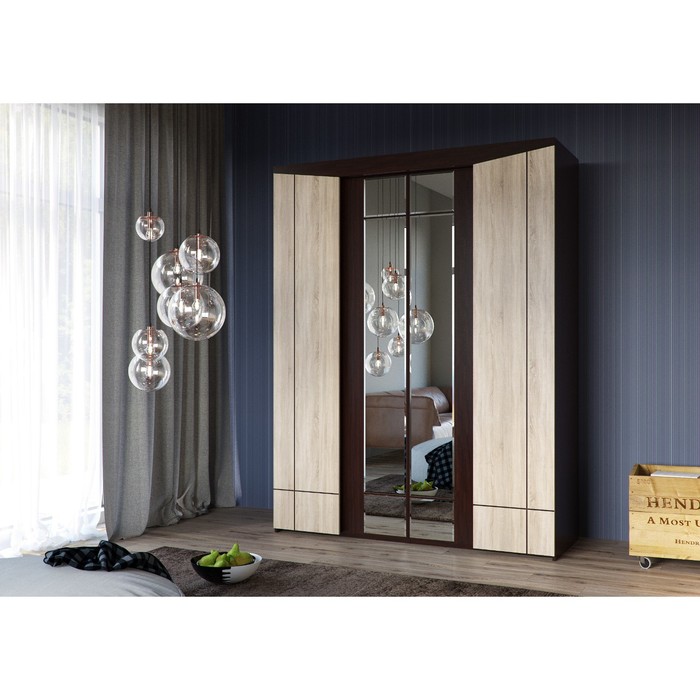 Шкаф 4-х дверный ПАРМА 1700х620х2220 Венге/Дуб сонома