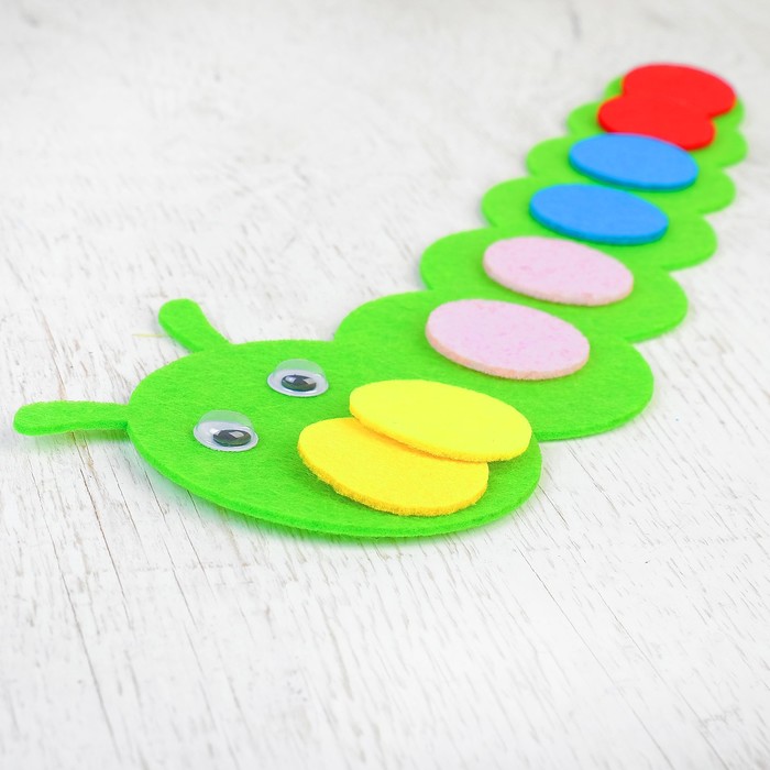 Развивающая игрушка - учим цвета "Гусеница" из фетра