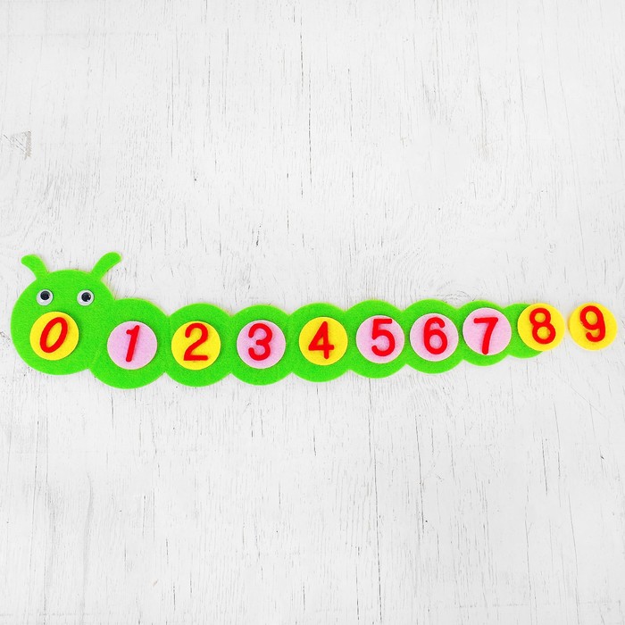 Развивающая игрушка - учим цифры "Гусеница" из фетра
