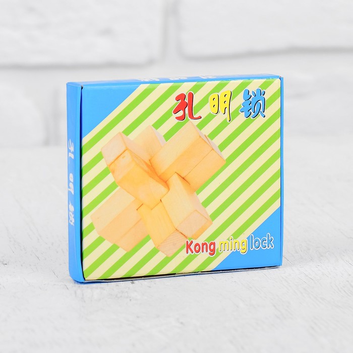 Головоломка "Крест", 6 деталей, натуральное дерево