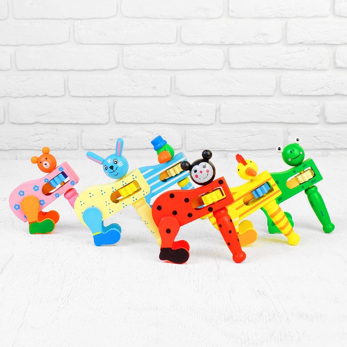 Трещотка "Зверята", с ножками , МИКС